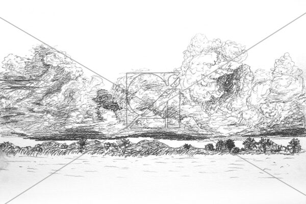 B&W Clouded Beach